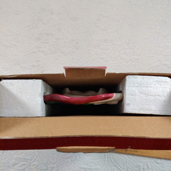 Fitz and Floyd Holiday Toyland Santa Face Canape Plate Christmas 2003 In Box - Picture 11 of 11